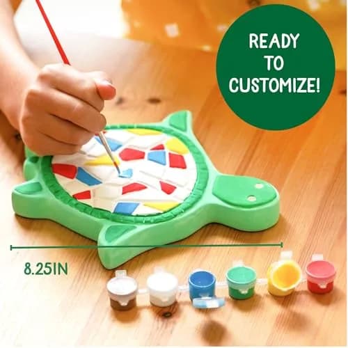 Creative Roots Mosaic Turtle DIY Stepping Stone Kit 20.96 cm (8.25 in) | Fun Art Craft Kit for Kids Ages 8+ thumbnail 4