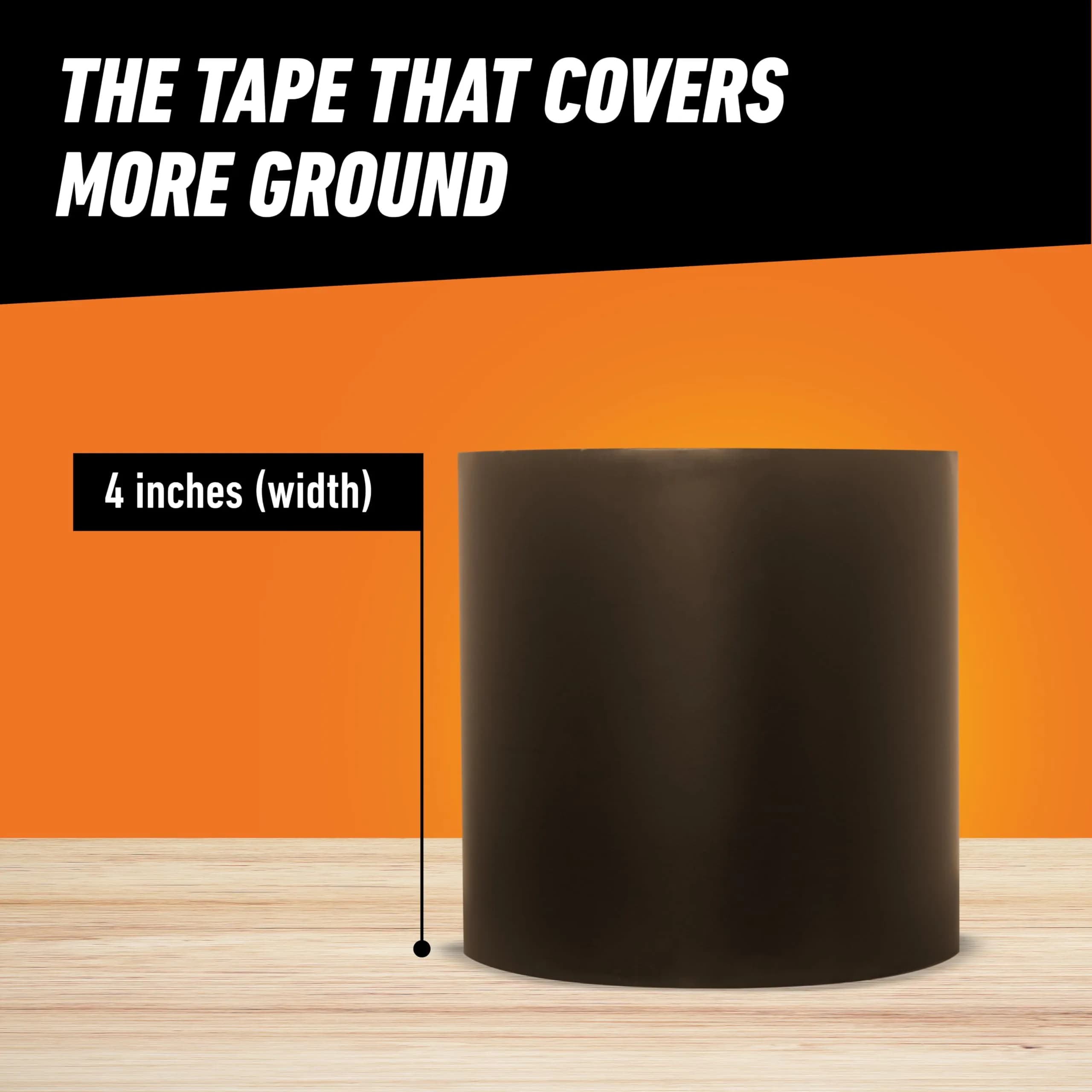 Gorilla Waterproof Patch & Seal Tape Black 4" x 10' (10 ft x 4 in) | Seals Water, Air, Moisture Permanently - view 6