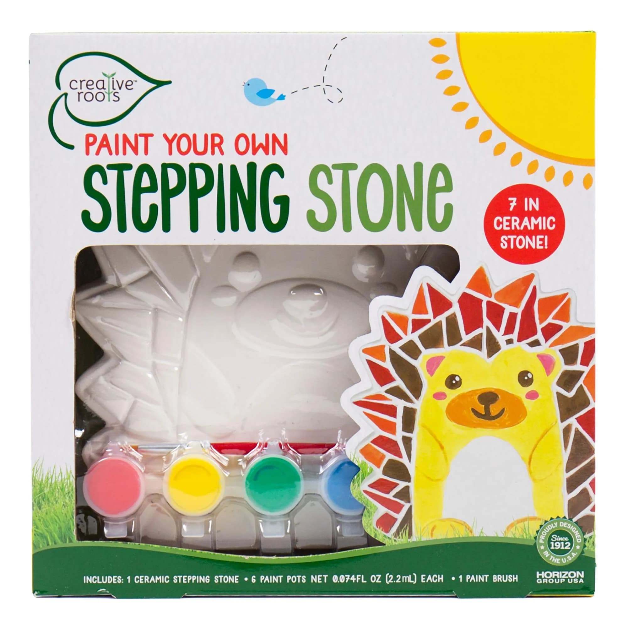 Creative Roots Mosaic Hedgehog Stepping Stone Paint Kit | USA Imported Craft for Kids Ages 6+ - main product image