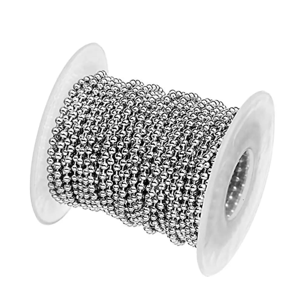 Tiparts Stainless Steel Ball Chains 3mm Width, 30ft Roll with 20 Connectors | Jewelry Making Findings for Necklaces, Keychains, Dog Tags - view 2