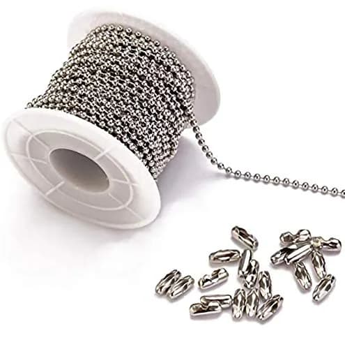 Tiparts 30 Feet Stainless Steel Ball Chains with 20 Connectors (2.4mm) | Jewelry Making Chains thumbnail 1