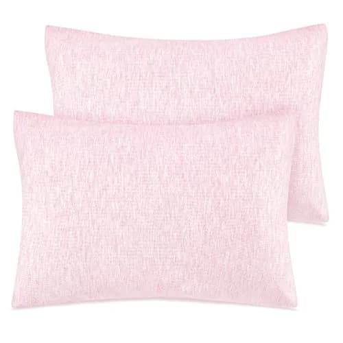Zenssia Organic Cotton Toddler Pillow Case 13x18 Inches (33x46 cm), 2 Pack, Pink | Soft & Breathable for Baby & Toddler Sleep thumbnail 1