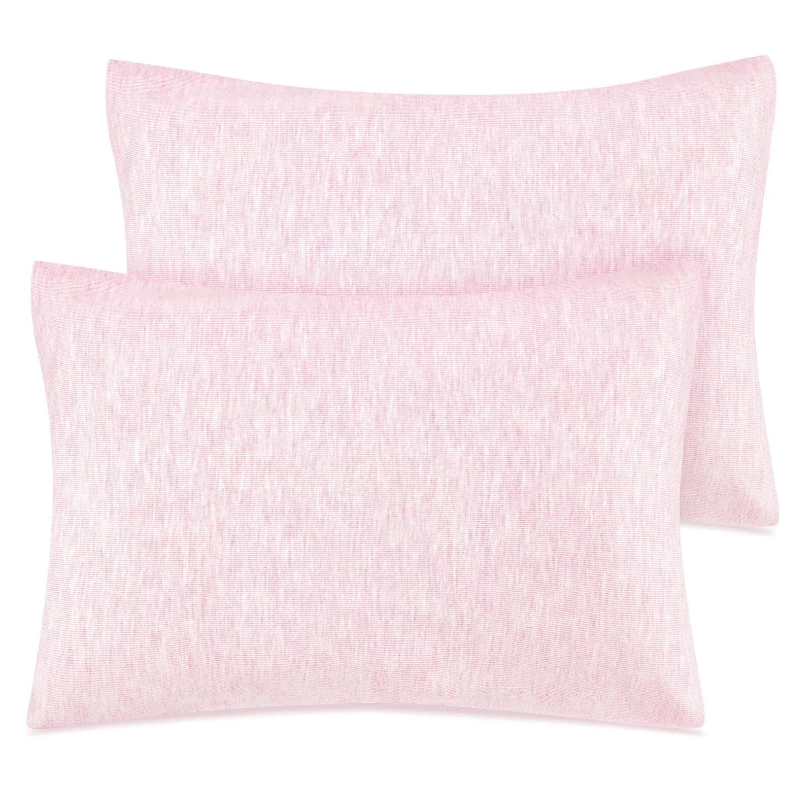 Zenssia Organic Cotton Toddler Pillow Case 13x18 Inches (33x46 cm), 2 Pack, Pink | Soft & Breathable for Baby & Toddler Sleep — Pink Solid