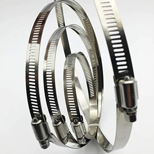 EesTeck 4 Inch 304 Stainless Steel Hose Clamps (4-Pack) | Worm Drive Adjustable Duct Clamps thumbnail 3