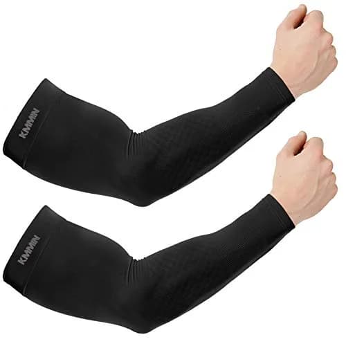 KMMIN Black Arm Sleeves UPF 50+ UV Protection | Cooling & Breathable for Men & Women (2-Pack) thumbnail 1