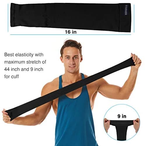 KMMIN Black Arm Sleeves UPF 50+ UV Protection | Cooling & Breathable for Men & Women (2-Pack) thumbnail 4