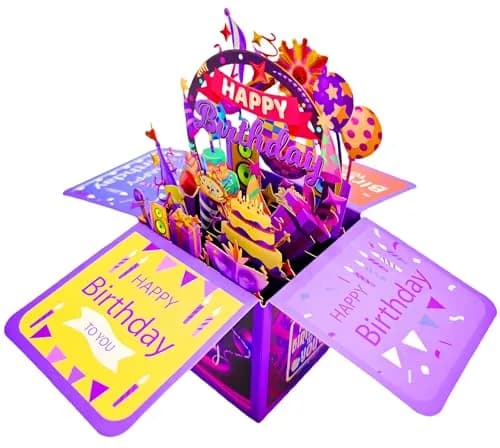 Akeydeco 3D Pop Up Birthday Cards 6.1*5.1 inch | Laser Cut Happy Birthday Greeting Card for Mom, Wife, Sister, Friends thumbnail 4