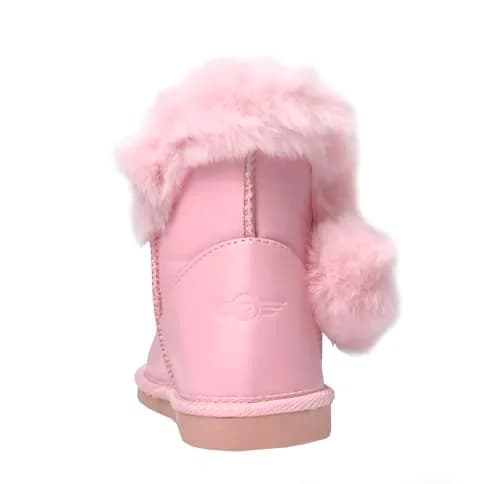 REDVOLUTION Kids Boots Toddler Girls Cute PomPom PU Boot 7 Toddler | Warm, Durable & Flexible Winter Footwear thumbnail 6