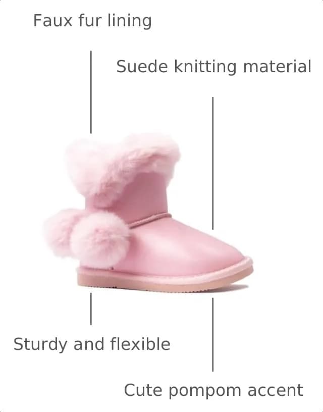 REDVOLUTION Kids Boots Toddler Girls Cute PomPom PU Boot 7 Toddler | Warm, Durable & Flexible Winter Footwear thumbnail 3