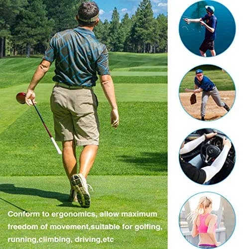 KMMIN UV Protection Arm Sleeves UPF 50 | Cooling & Compression for Driving, Cycling, Basketball, Men & Women (Navy/Beige) thumbnail 9