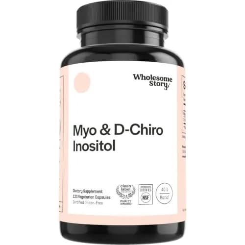 Wholesome Story Myo-Inositol & D-Chiro Inositol Supplement for Women | Fertility & Hormonal Balance | 40:1 Ratio | 120 Capsules thumbnail 1