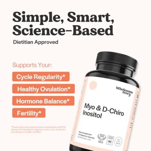 Wholesome Story Myo-Inositol & D-Chiro Inositol Supplement for Women | Fertility & Hormonal Balance | 40:1 Ratio | 120 Capsules thumbnail 3