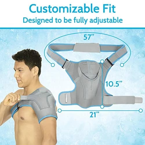 Arctic Flex Shoulder Ice Pack Brace with Gel Pack - Rotator Cuff Cold Therapy, Gray, 1 Count | Reversible, Adjustable Compression for Left/Right Shoulder Pain Relief thumbnail 4