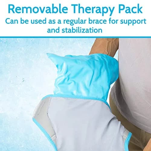 Arctic Flex Shoulder Ice Pack Brace with Gel Pack - Rotator Cuff Cold Therapy, Gray, 1 Count | Reversible, Adjustable Compression for Left/Right Shoulder Pain Relief thumbnail 6