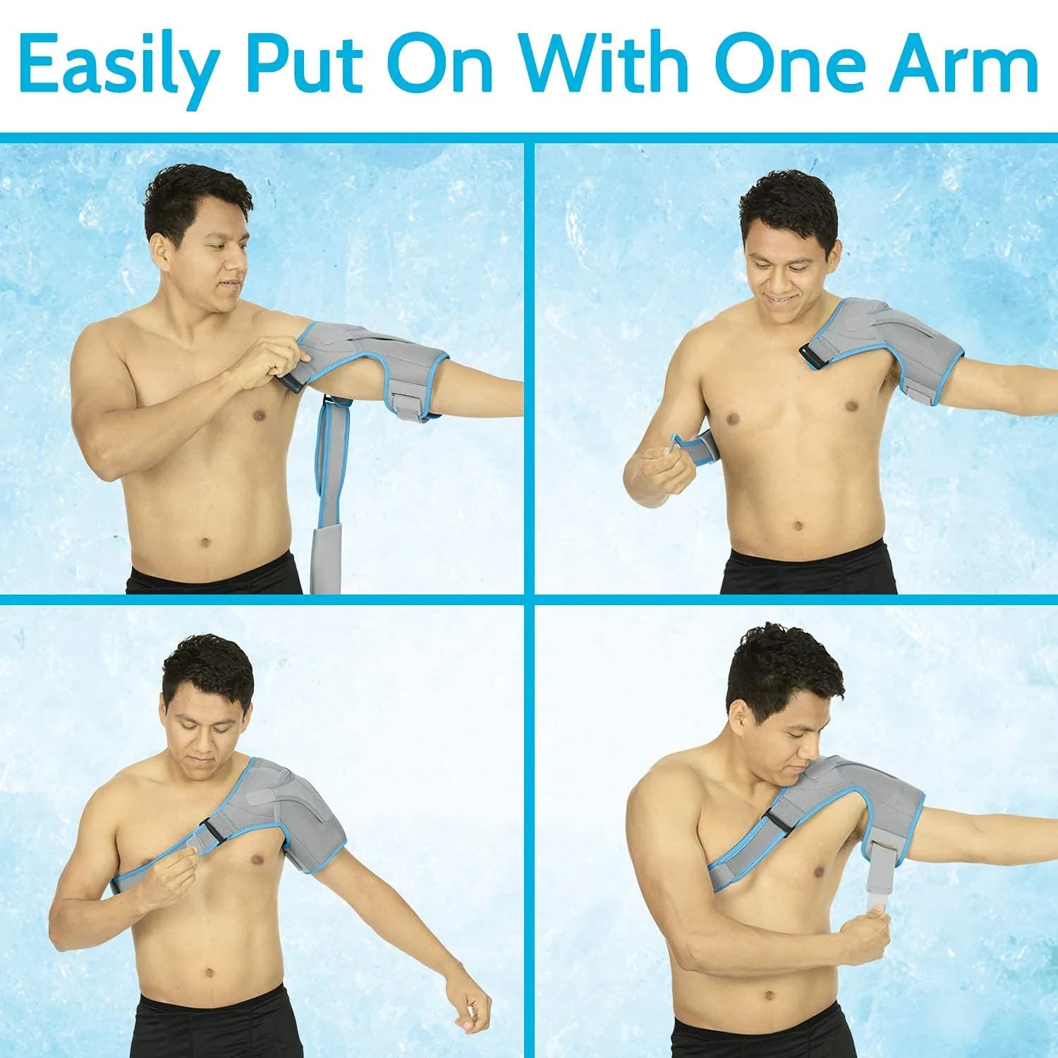 Arctic Flex Shoulder Ice Pack Brace with Gel Pack - Rotator Cuff Cold Therapy, Gray, 1 Count | Reversible, Adjustable Compression for Left/Right Shoulder Pain Relief - view 7