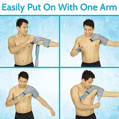 Arctic Flex Shoulder Ice Pack Brace with Gel Pack - Rotator Cuff Cold Therapy, Gray, 1 Count | Reversible, Adjustable Compression for Left/Right Shoulder Pain Relief thumbnail 7