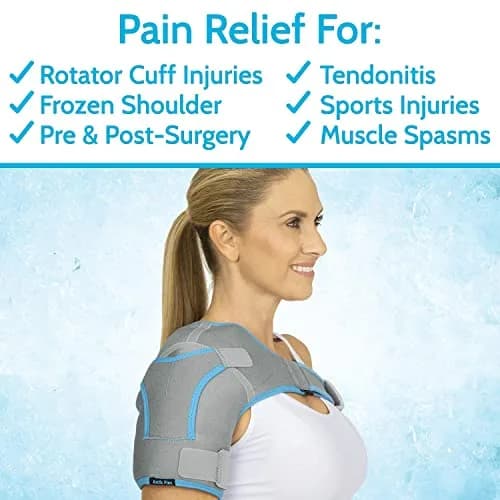 Arctic Flex Shoulder Ice Pack Brace with Gel Pack - Rotator Cuff Cold Therapy, Gray, 1 Count | Reversible, Adjustable Compression for Left/Right Shoulder Pain Relief thumbnail 2