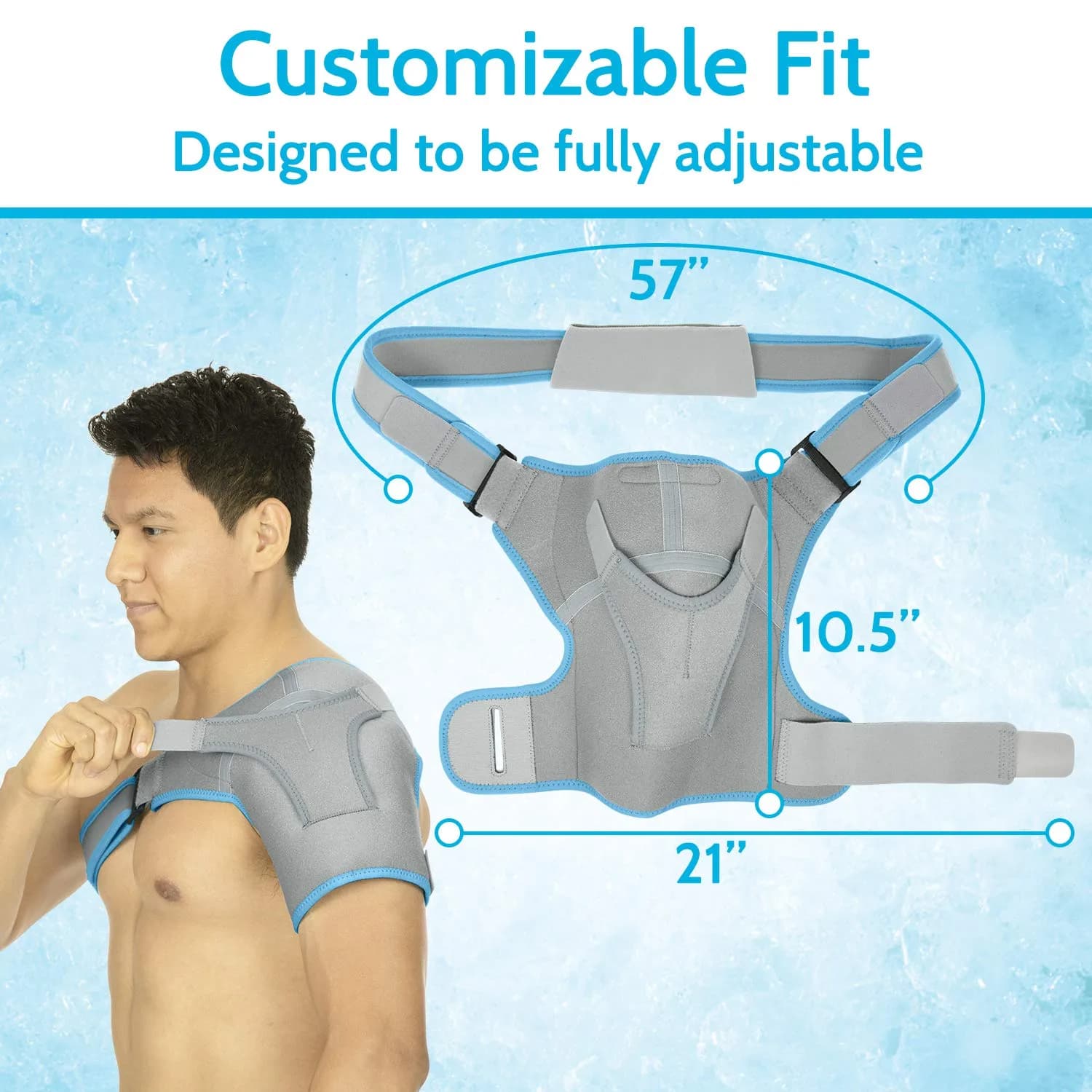 Arctic Flex Shoulder Ice Pack Brace with Gel Pack - Rotator Cuff Cold Therapy, Gray, 1 Count | Reversible, Adjustable Compression for Left/Right Shoulder Pain Relief - view 4