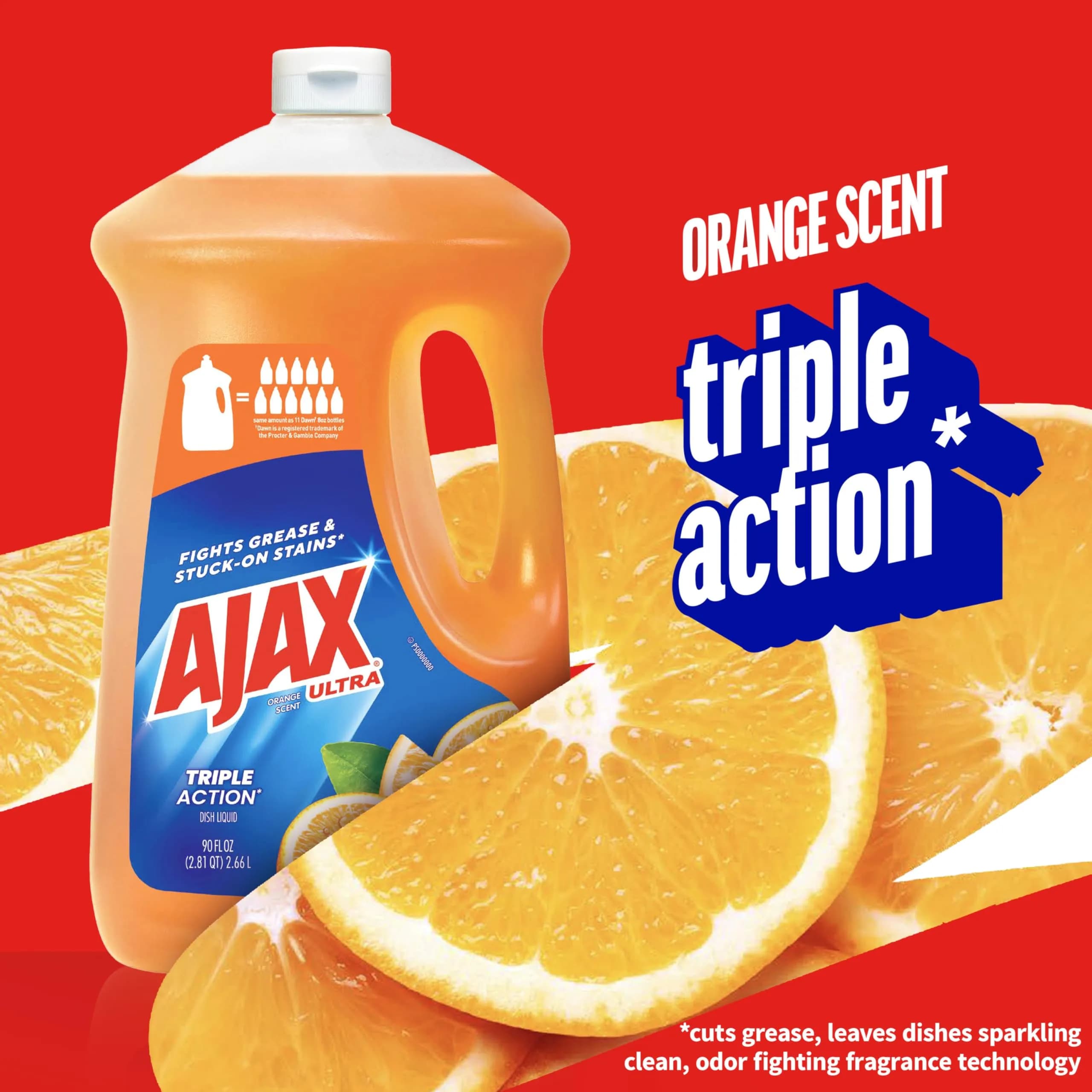 Ajax Ultra Liquid Dish Soap, Orange Scent, 90 Oz - Powerful Grease Fighting Formula - view 2