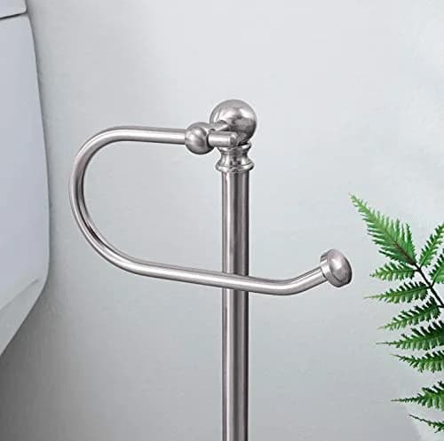 SunnyPoint Toilet Paper Holder Stand 23.62" | Freestanding Modern Steel thumbnail 4