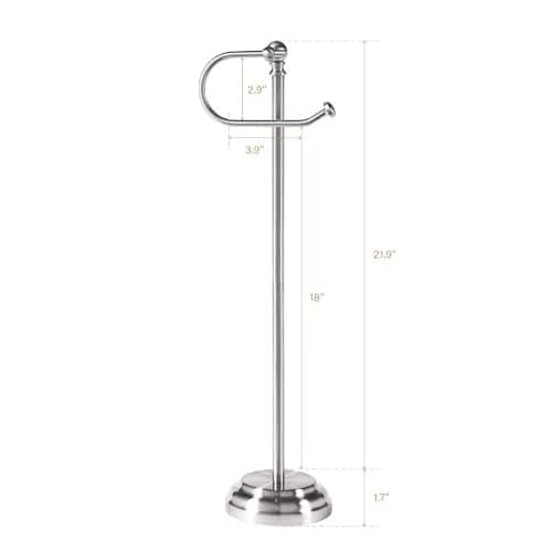 SunnyPoint Toilet Paper Holder Stand 23.62" | Freestanding Modern Steel thumbnail 6