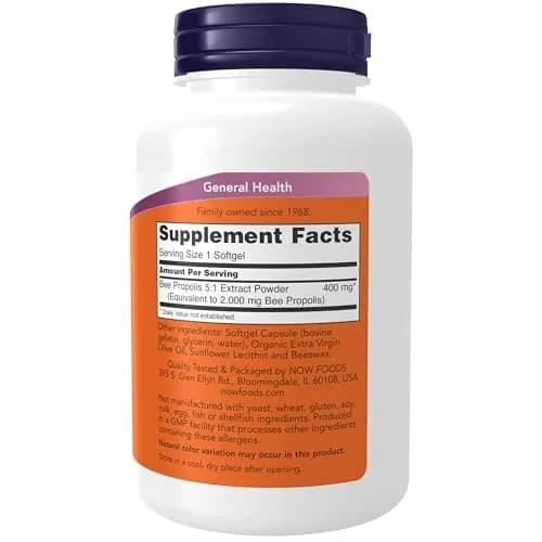 NOW Propolis 2,000 5:1 Extract Softgels | Bee Product for Immune Support (70-120 chars) thumbnail 2