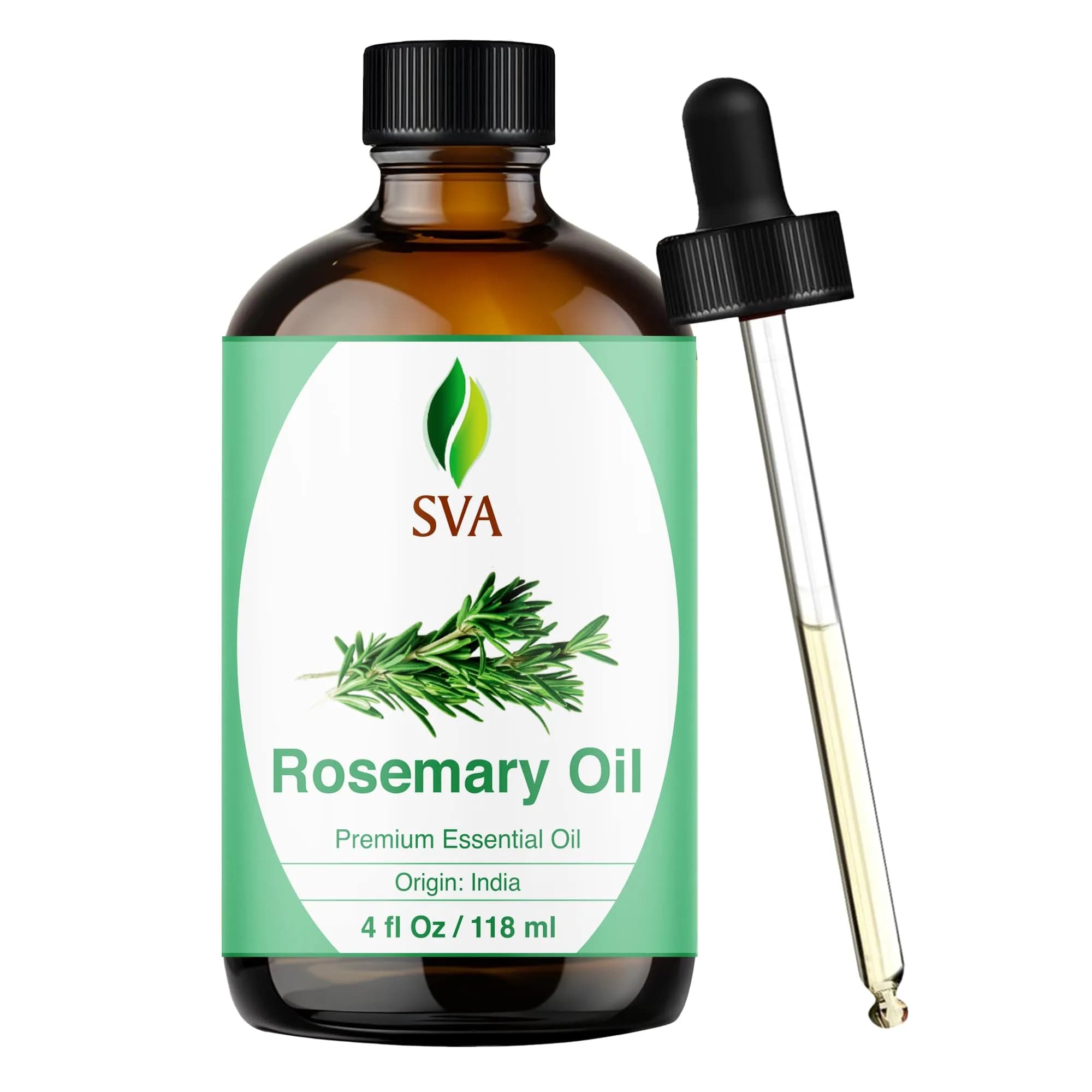 SVA ORGANICS Organic Rosemary Essential Oil, 4 Fl Oz (118 mL) - Pure & Natural - main product image