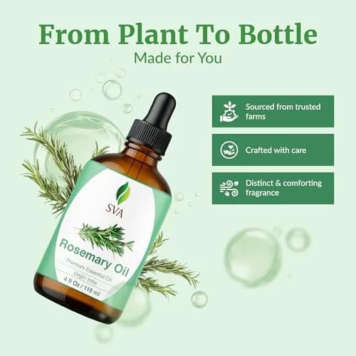 SVA ORGANICS Organic Rosemary Essential Oil, 4 Fl Oz (118 mL) - Pure & Natural thumbnail 4