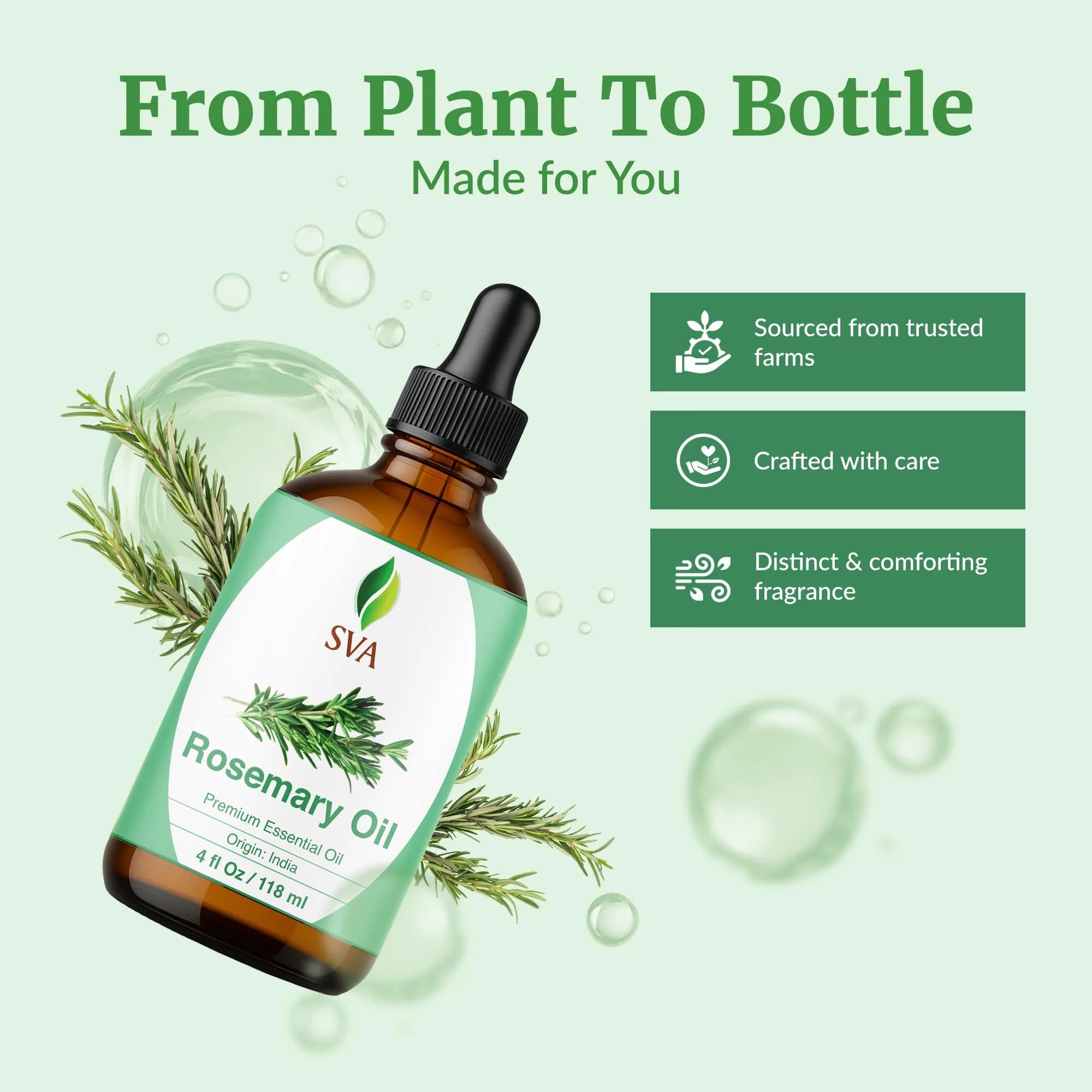 SVA ORGANICS Organic Rosemary Essential Oil, 4 Fl Oz (118 mL) - Pure & Natural - view 4