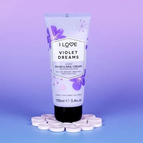 I LOVE Violet Dreams Hand & Nail Cream 3.4 oz | Hydrates & Softens Dry Hands thumbnail 3