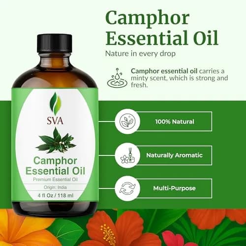 SVA ORGANICS Camphor Essential Oil - 4 Fl Oz (118 mL) Pure & Natural thumbnail 2