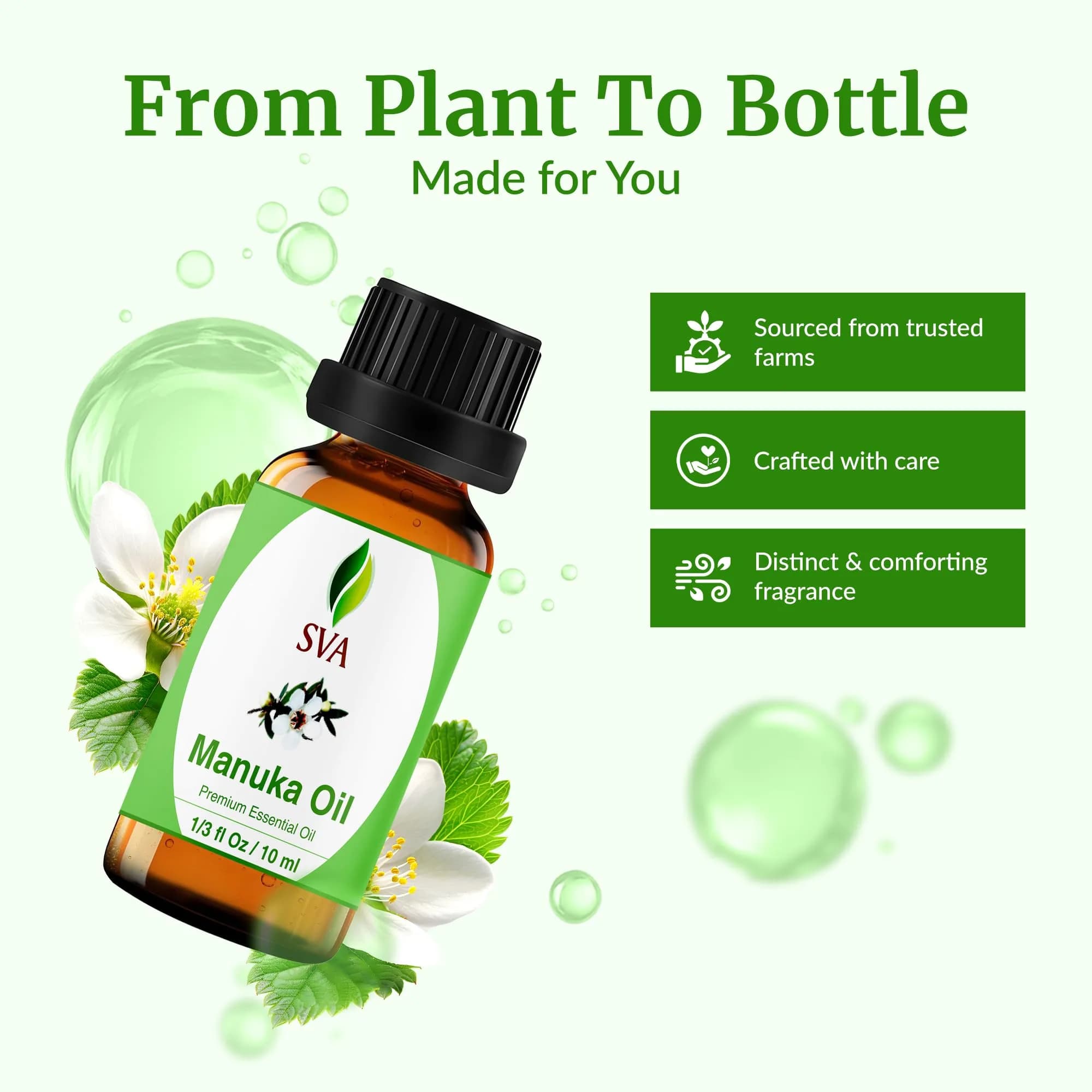 SVA Organics Manuka Essential Oil - 0.34 Fl Oz (Pack of 1) - Pure & Natural - view 4