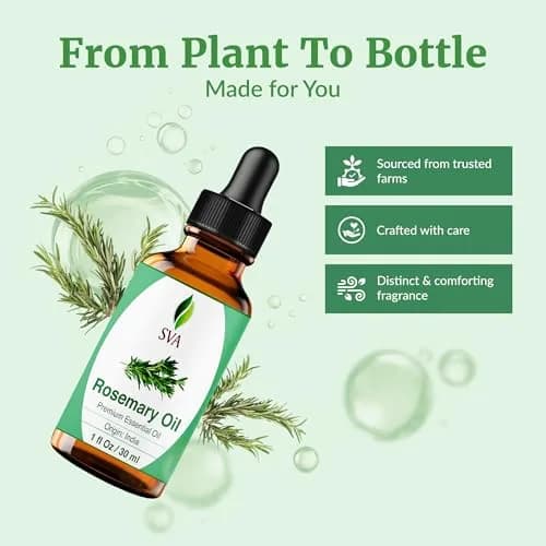 SVA ORGANICS Organic Rosemary Essential Oil 1 Fl Oz (30 ml) - Pure & Natural thumbnail 4