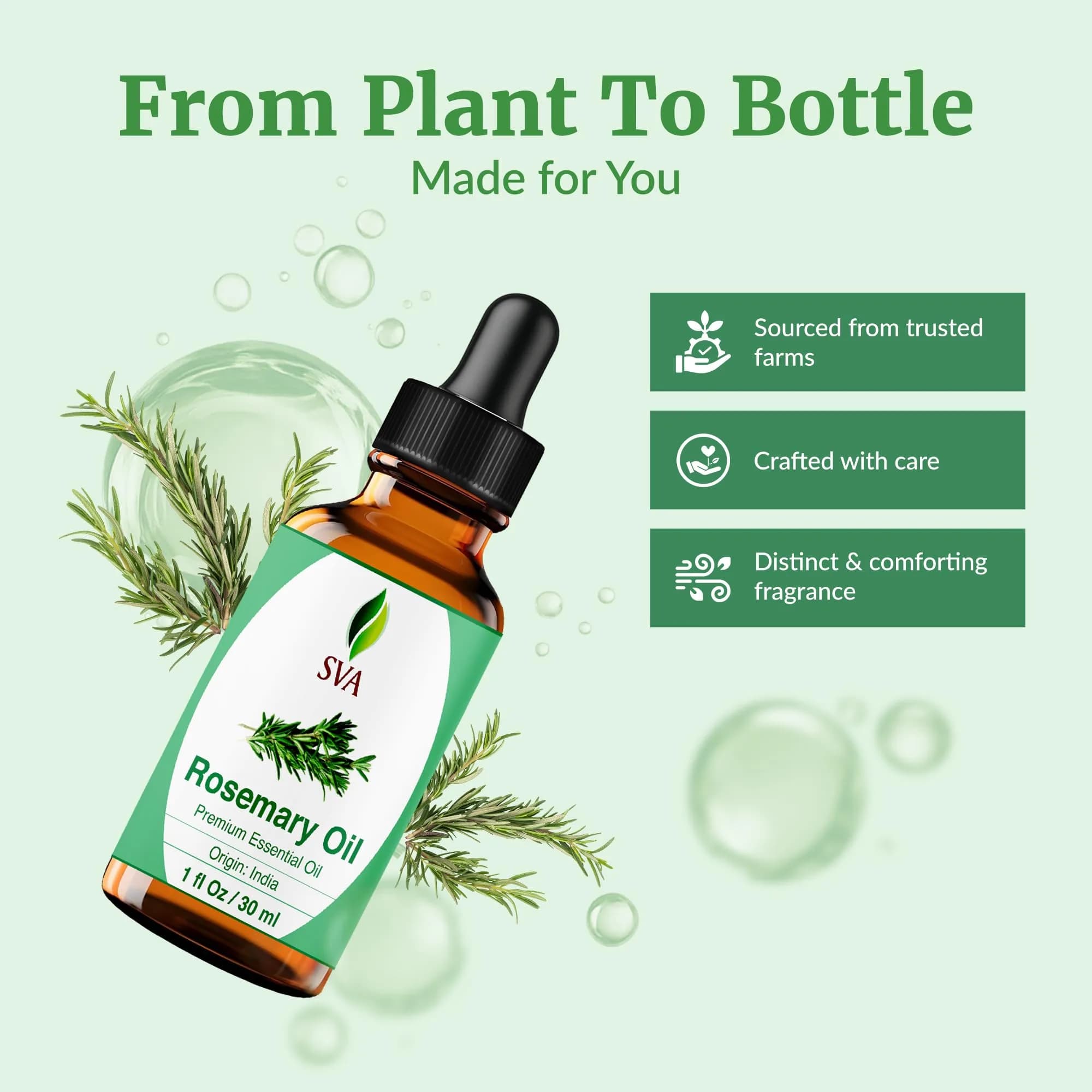 SVA ORGANICS Organic Rosemary Essential Oil 1 Fl Oz (30 ml) - Pure & Natural - view 4