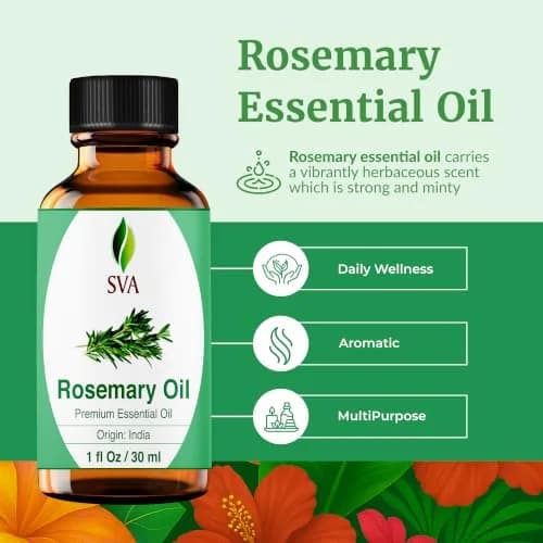 SVA ORGANICS Organic Rosemary Essential Oil 1 Fl Oz (30 ml) - Pure & Natural thumbnail 2