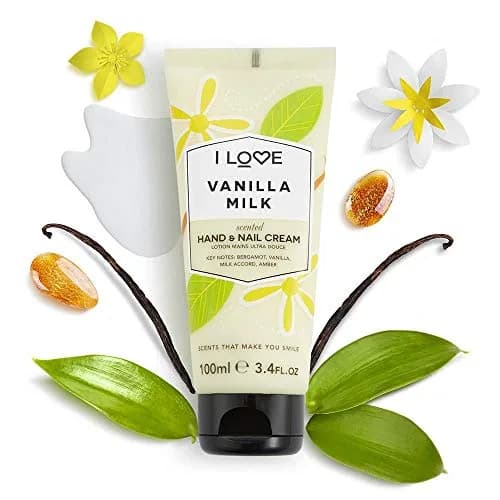 I LOVE Vanilla Milk Scented Hand and Nail Cream - Hand Cream for Dry Hands - Vitamin E, Coconut Oil, Shea Butter, Silicone Free, 3.4 oz thumbnail 2