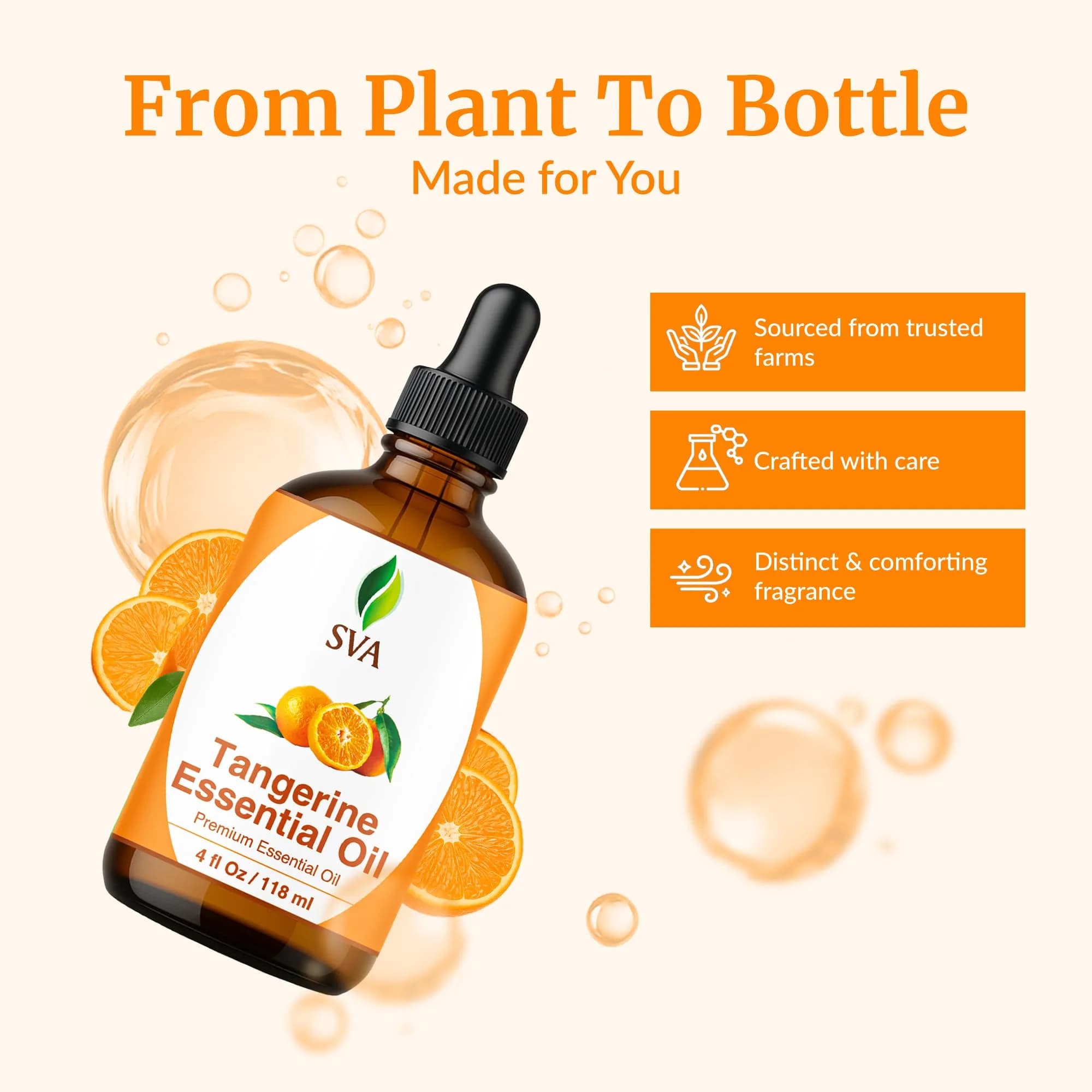 SVA Organics Organic Tangerine Essential Oil 4 Fl Oz (118 mL) - Pure & Natural - view 4