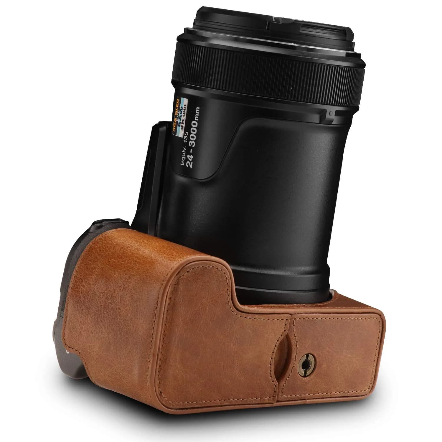 MegaGear Premium Leather Camera Half Case with Strap for Nikon D3500 - Dark Brown | Compact, Travel-Ready - view 4