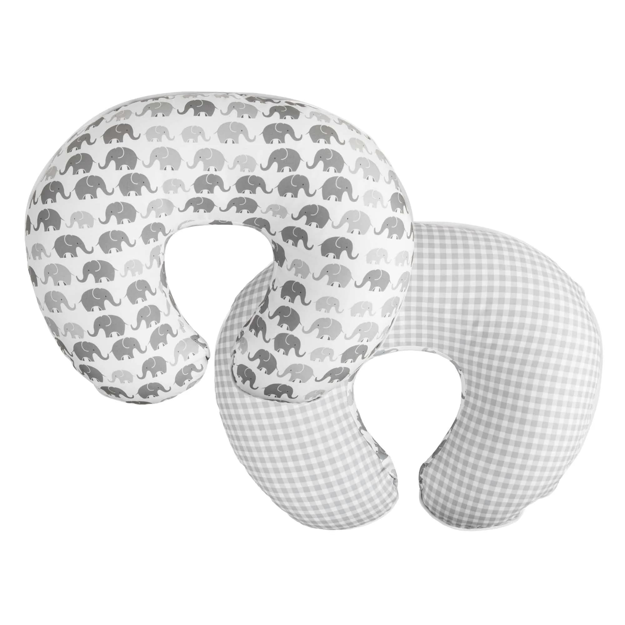 Boppy Premium Nursing Pillow Cover Gray Elephants | Fits Original Boppy Pillow, Quick-Dry Polyester - main product image