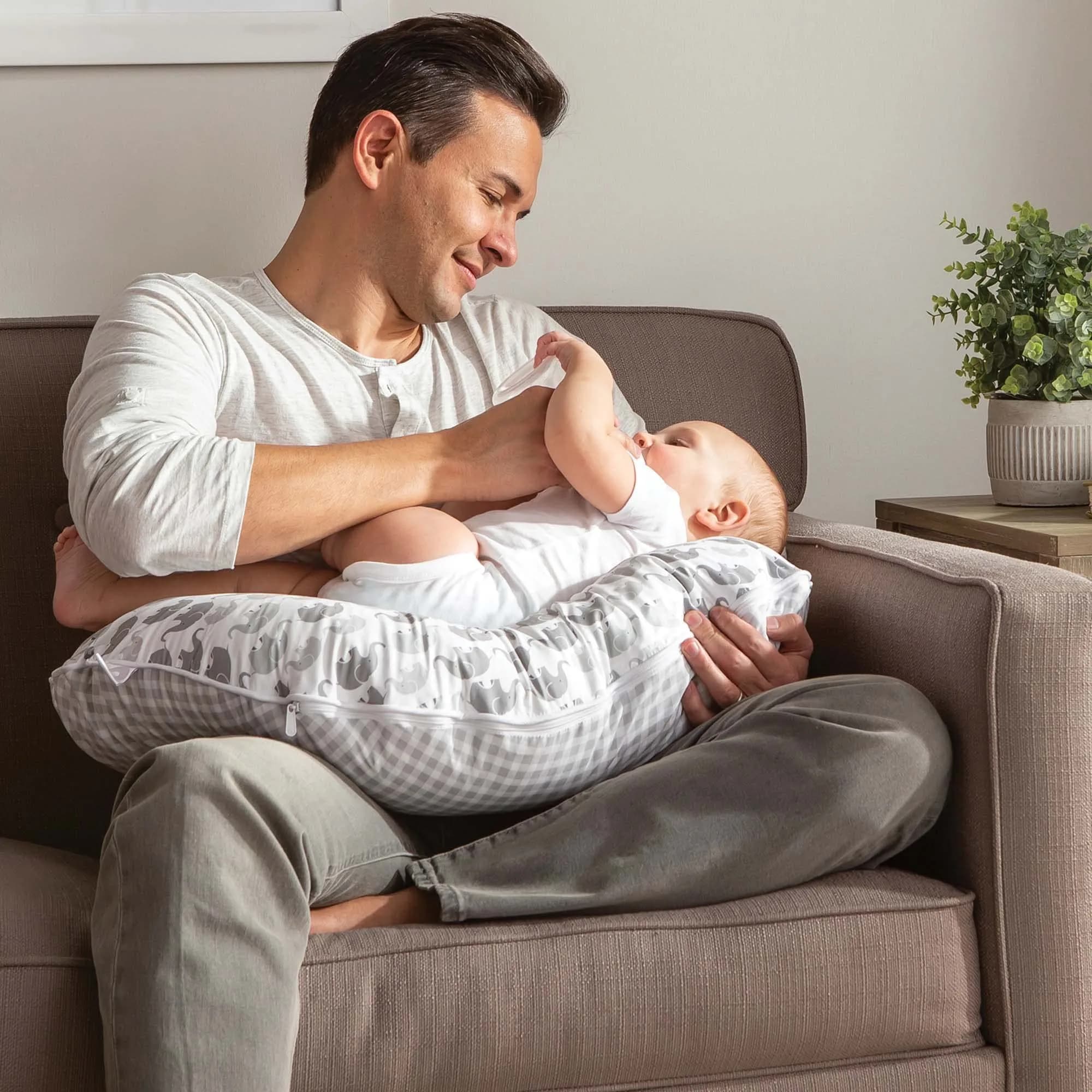 Boppy Premium Nursing Pillow Cover Gray Elephants | Fits Original Boppy Pillow, Quick-Dry Polyester - view 5