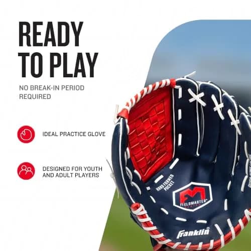 Franklin Sports Field Master Infield + Outfield Glove 14" Right Hand Throw | Durable Synthetic Leather for Baseball & Softball thumbnail 2