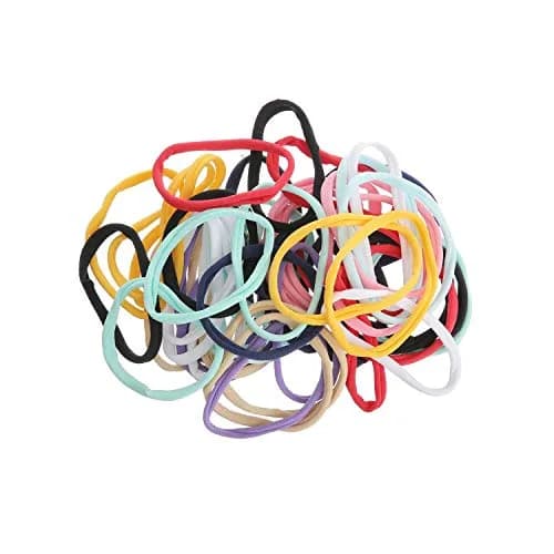 inSowni 50 Pack Super Soft Stretchy Nylon Headbands Baby Hair Bands | 10 Multi-color thumbnail 3