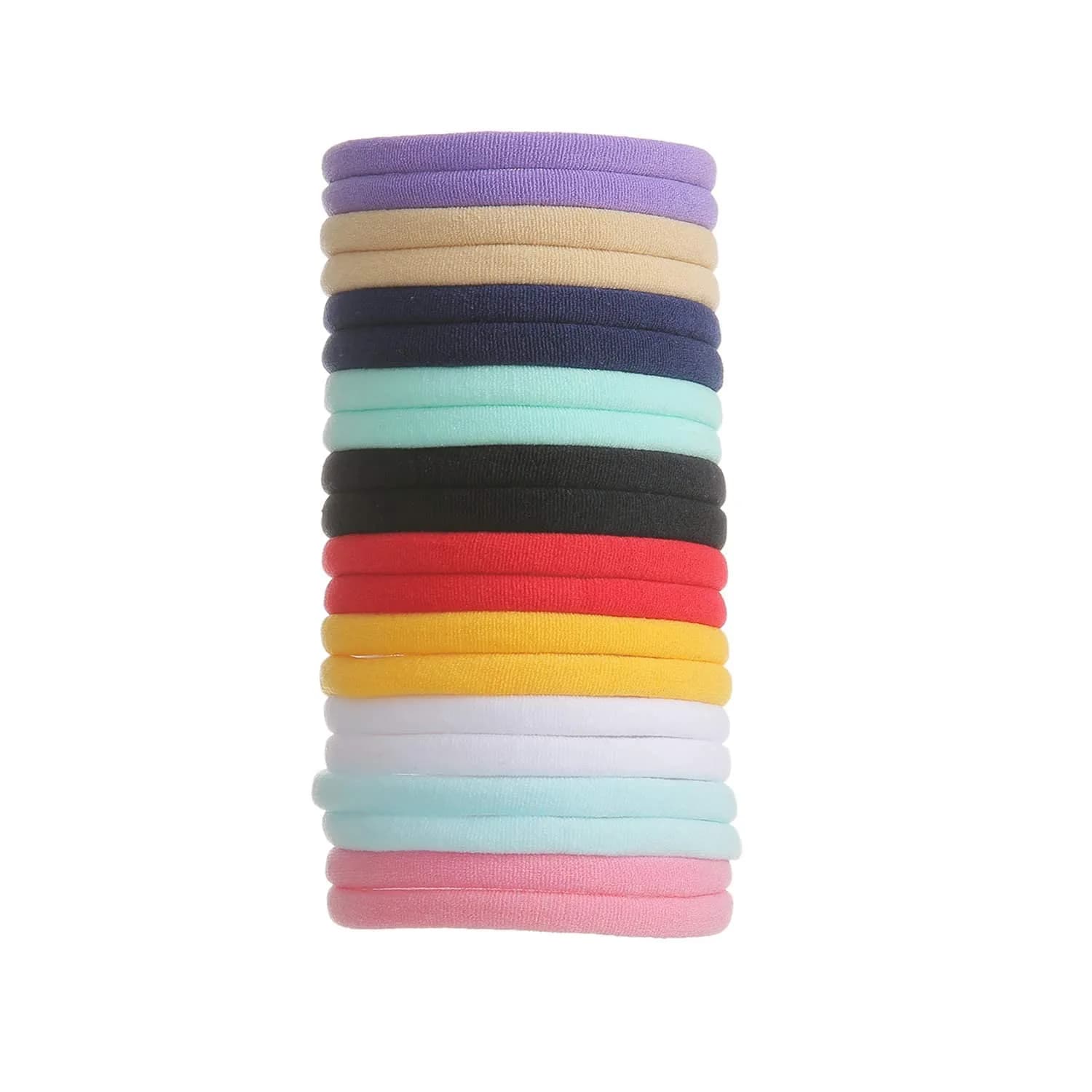inSowni 50 Pack Super Soft Stretchy DIY Solid Nylon Headbands Baby Hair Bands One Size Fits All (Black) — 10 Multi-color