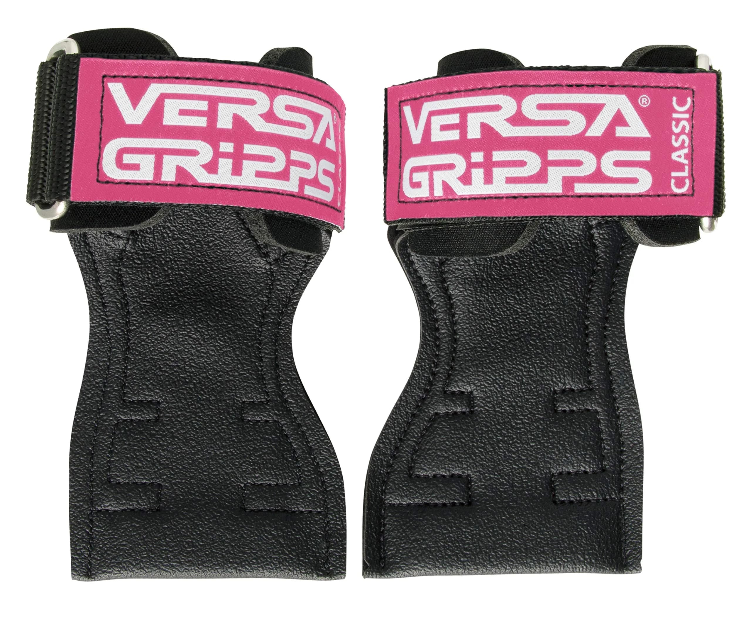 Versa Gripps Classic Wrist Straps Medium/Large Pink | Patented Grip Assist for Weight Training — Pink Label