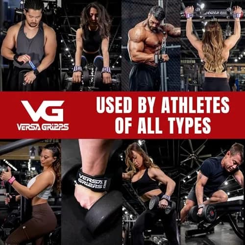 Versa Gripps Classic Wrist Straps Medium/Large Blue | Train Better with USA-Made Grip Support thumbnail 4