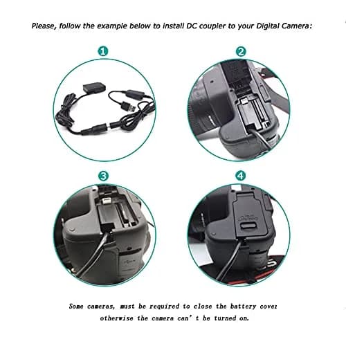 Raeisusp ACK-E18 Dummy Battery USB Cable Kit for Canon EOS 750D 800D SL2 SL3 RP 120cm | Power Your Camera Continuously thumbnail 4