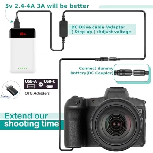 Raeisusp ACK-E18 Dummy Battery USB Cable Kit for Canon EOS 750D 800D SL2 SL3 RP 120cm | Power Your Camera Continuously thumbnail 6