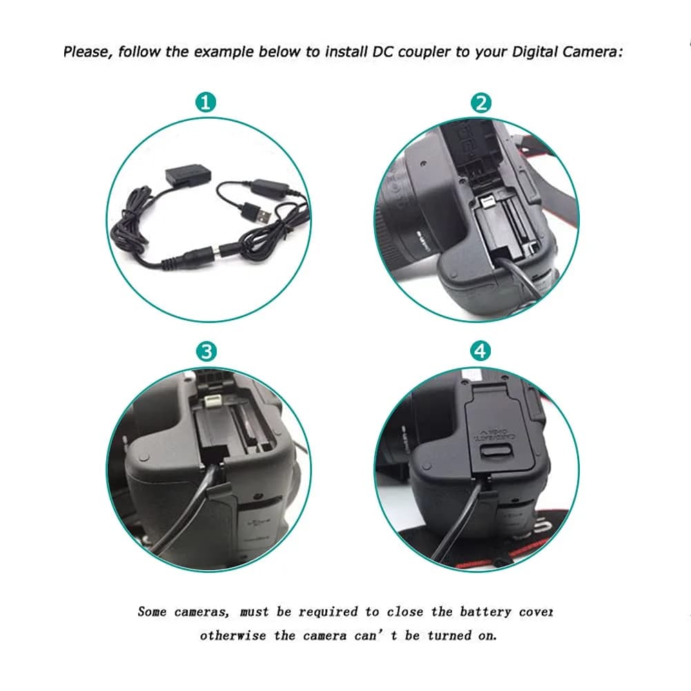 Raeisusp ACK-E18 Dummy Battery USB Cable Kit for Canon EOS 750D 800D SL2 SL3 RP 120cm | Power Your Camera Continuously - view 4
