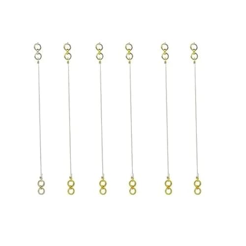 UNIQUE KAFTANS Gold Plated Invisible Transparent Stretchable Earring Support Chains for Women (Pack of 6) | Adjustable & Lightweight thumbnail 1