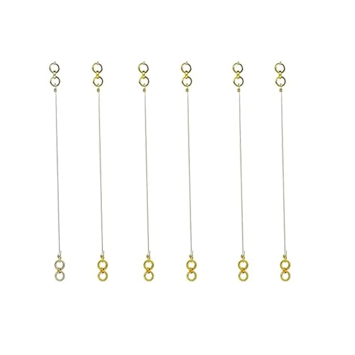 UNIQUE KAFTANS Gold Plated Invisible Transparent Stretchable Earring Support Chains for Women (Pack of 6) | Adjustable & Lightweight — Gold